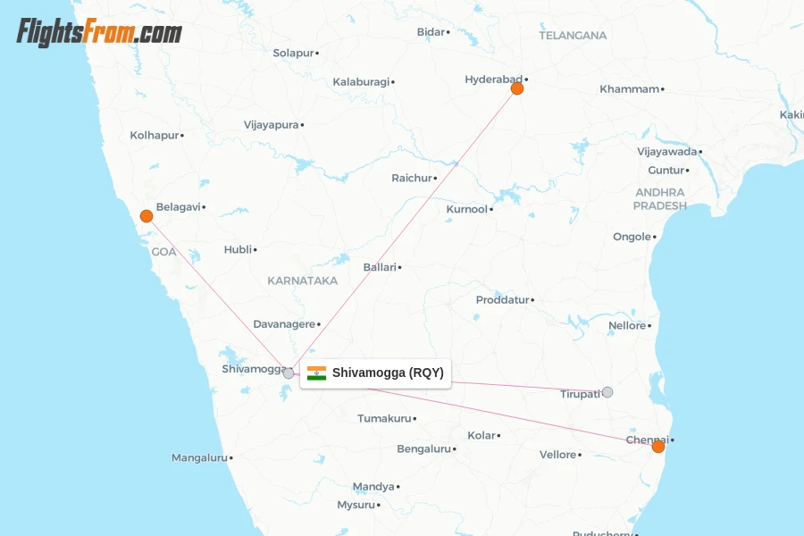 Shivamogga flight map