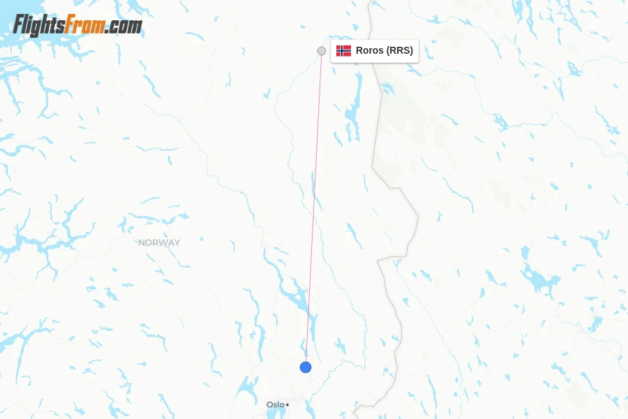 Roros flight map