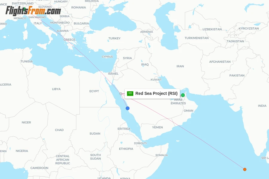 Red Sea Project flight map