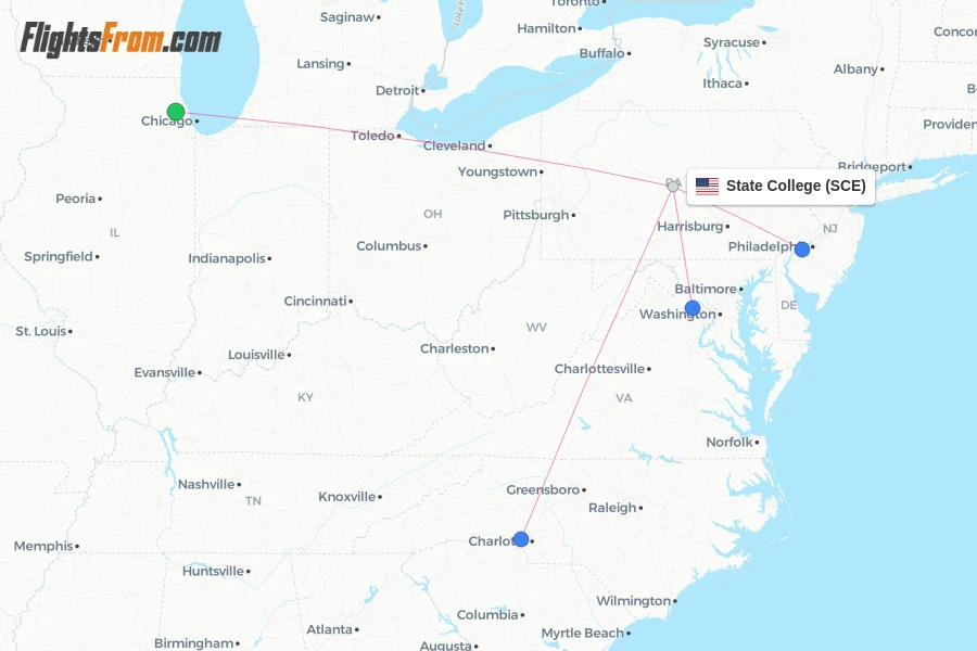 State College flight map