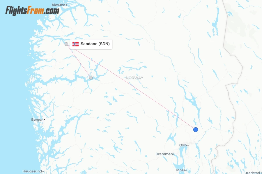 Sandane flight map