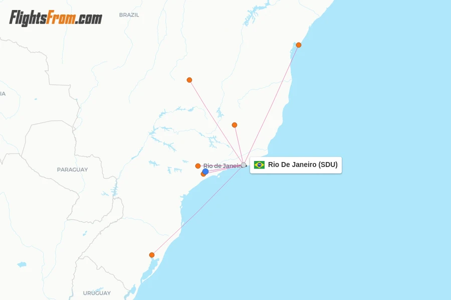 Rio De Janeiro flight map
