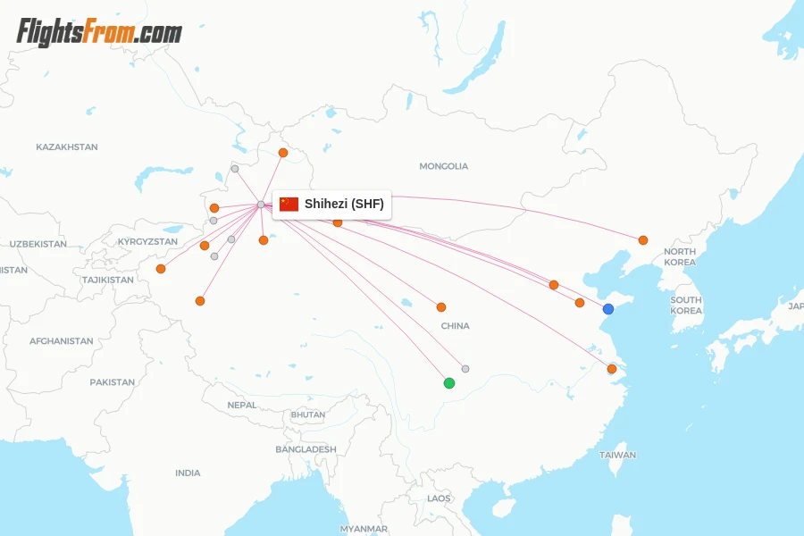 Shihezi flight map