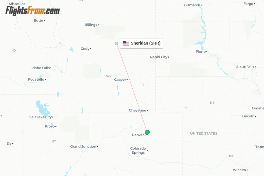 Sheridan flight map