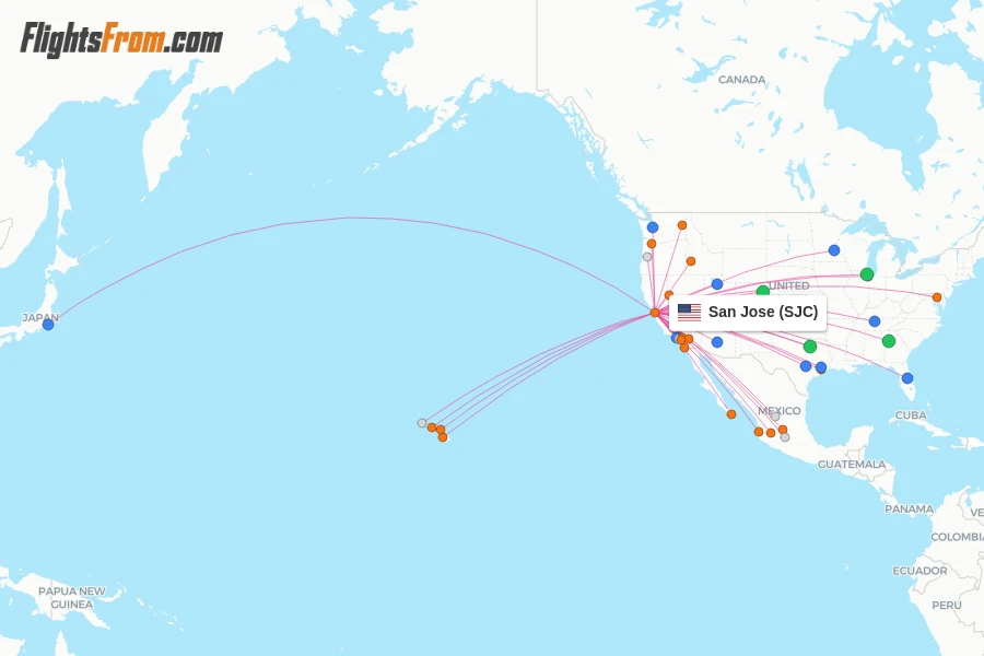 San Jose flight map