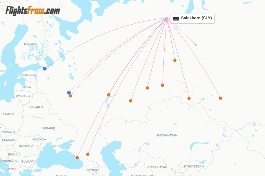 Salekhard flight map