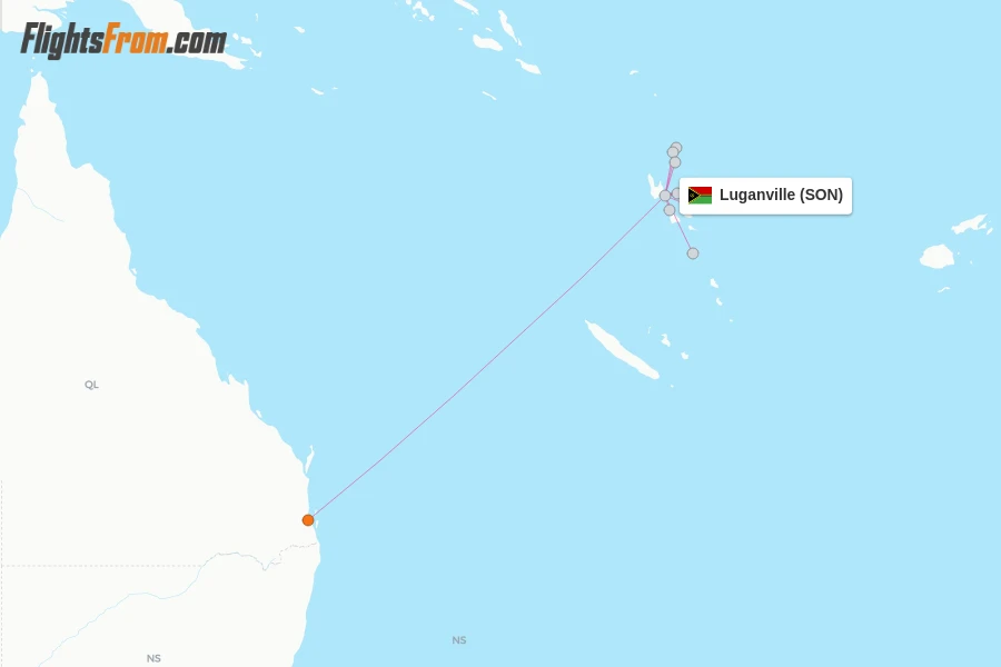 Luganville flight map