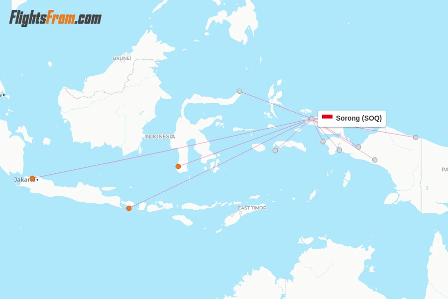 Sorong flight map