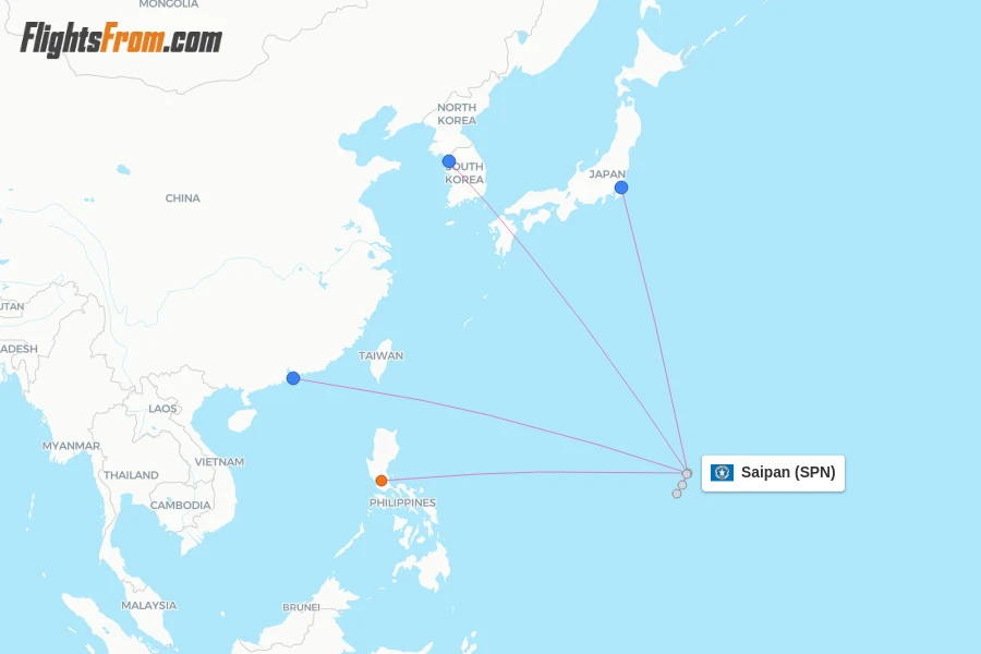 Saipan flight map