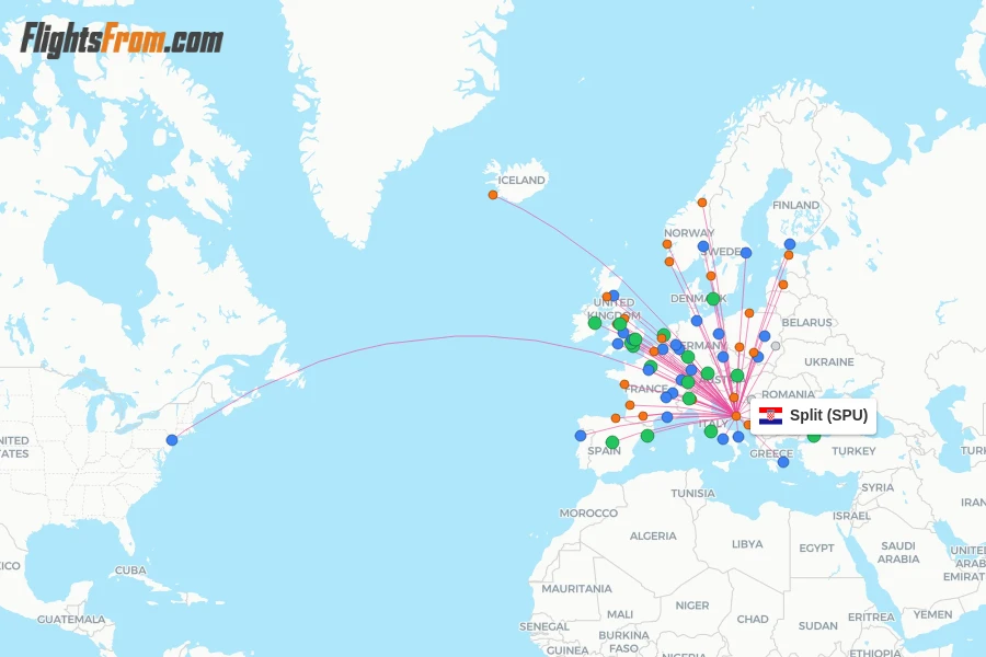 Split flight map