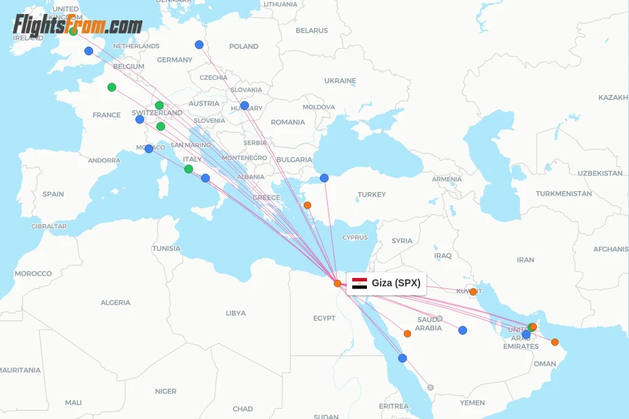 Giza flight map
