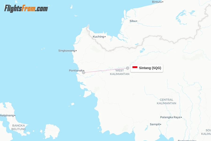 Sintang flight map