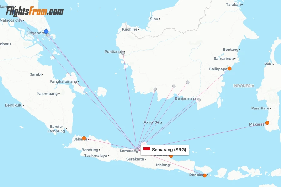 Semarang flight map