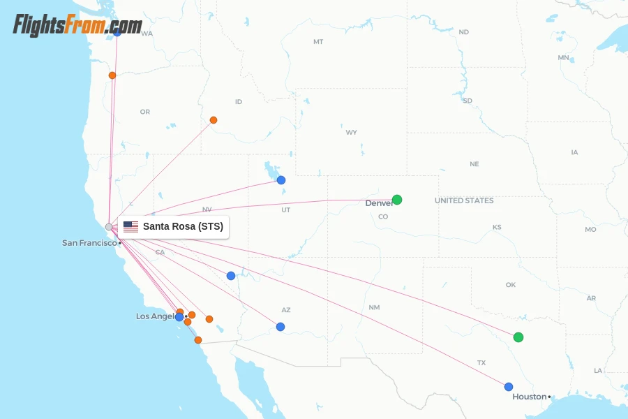 Santa Rosa flight map