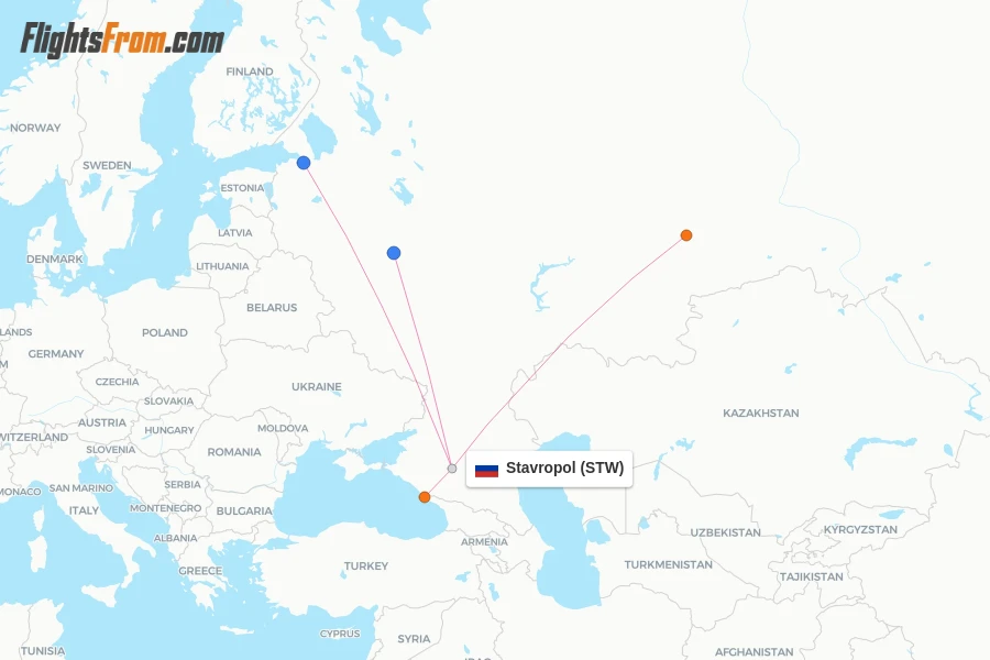 Stavropol flight map