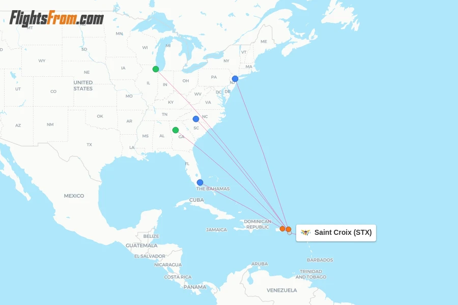 Saint Croix flight map