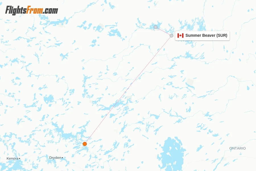 Summer Beaver flight map