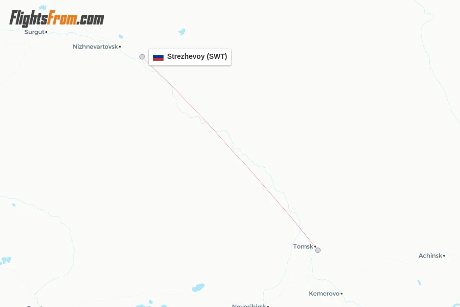 Strezhevoy flight map