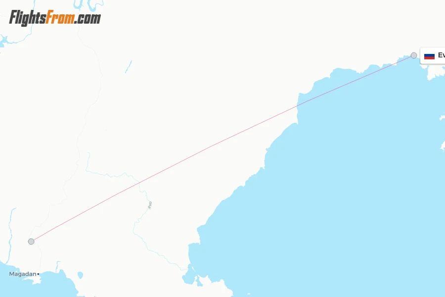 Evensk flight map