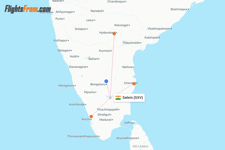 Salem flight map