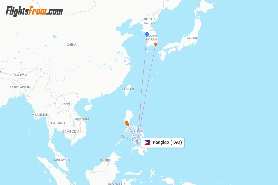 Panglao flight map