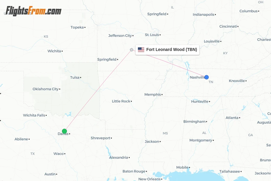 Fort Leonard Wood flight map