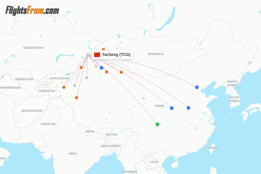 Tacheng flight map