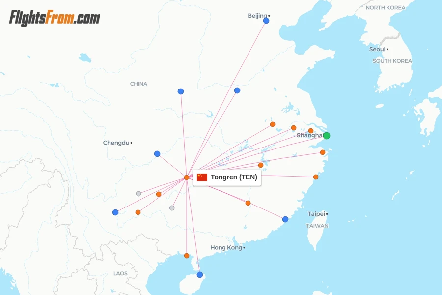 Tongren flight map