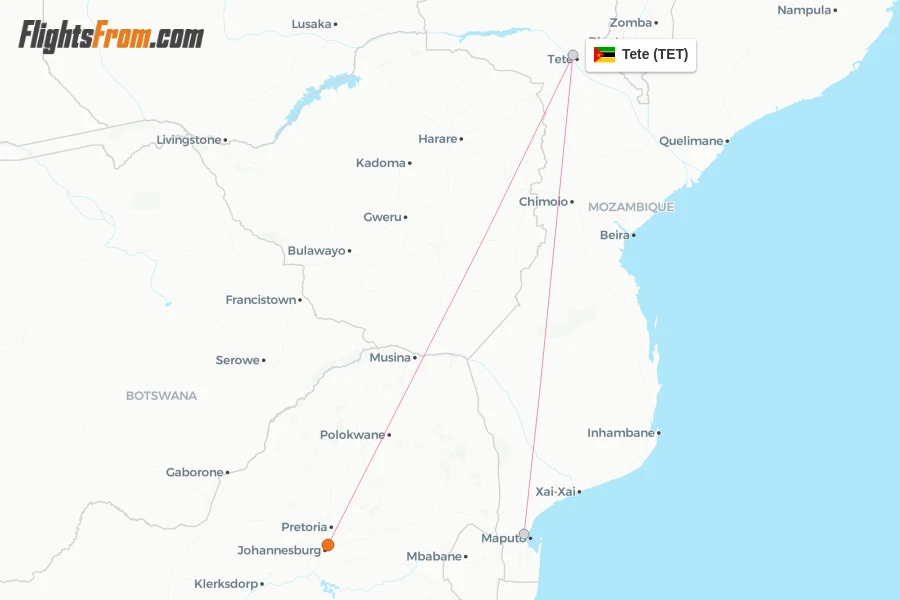 Tete flight map