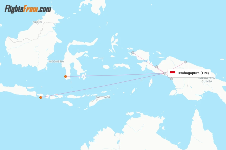 Tembagapura flight map