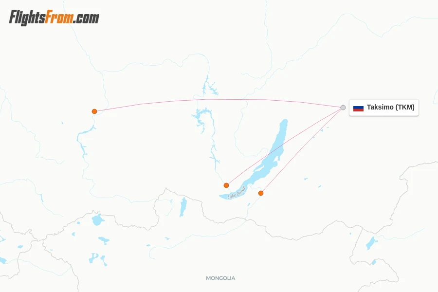 Taksimo flight map
