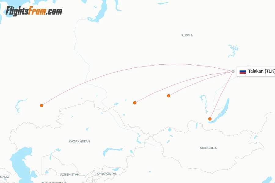 Talakan flight map