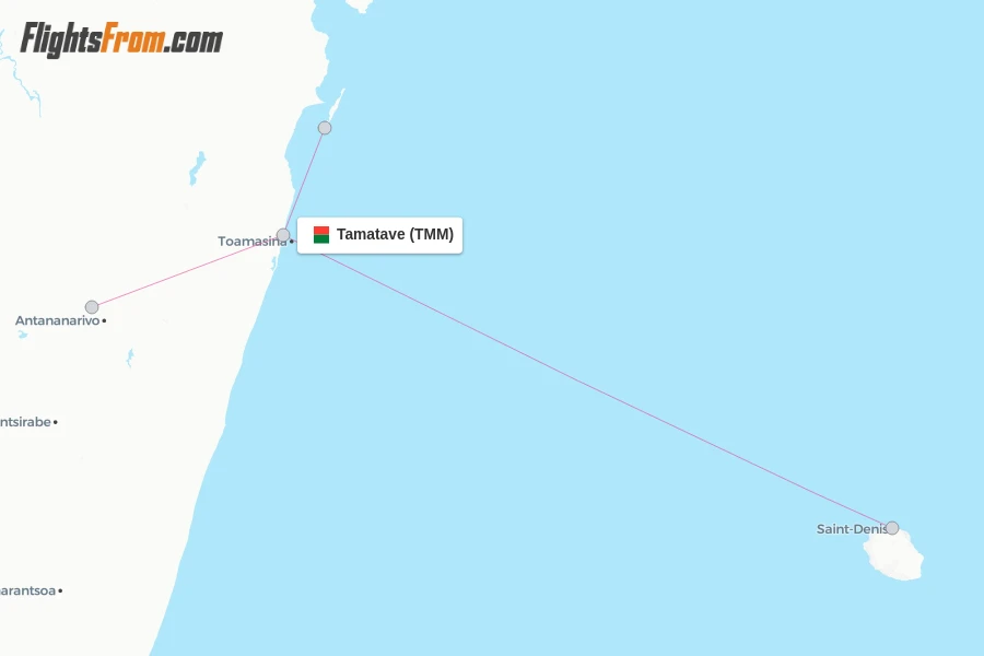 Tamatave flight map