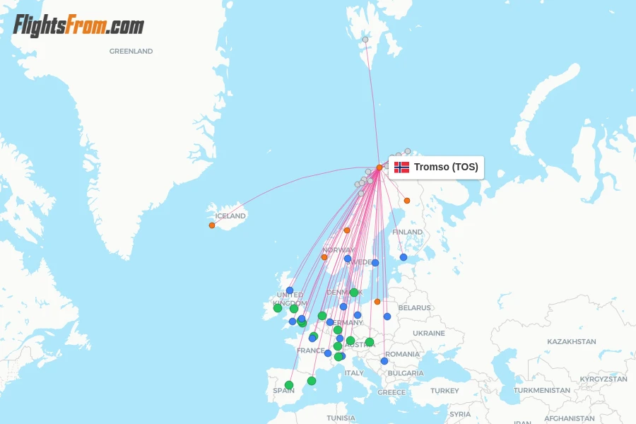 Tromso flight map