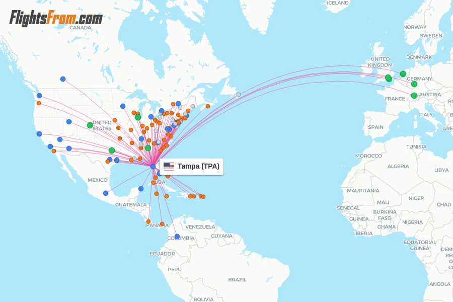 Tampa flight map