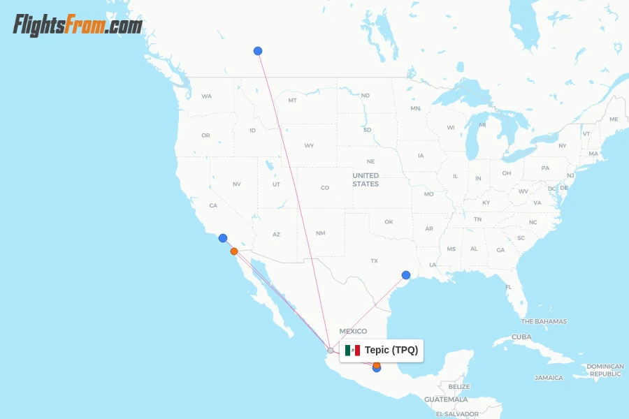 Tepic flight map