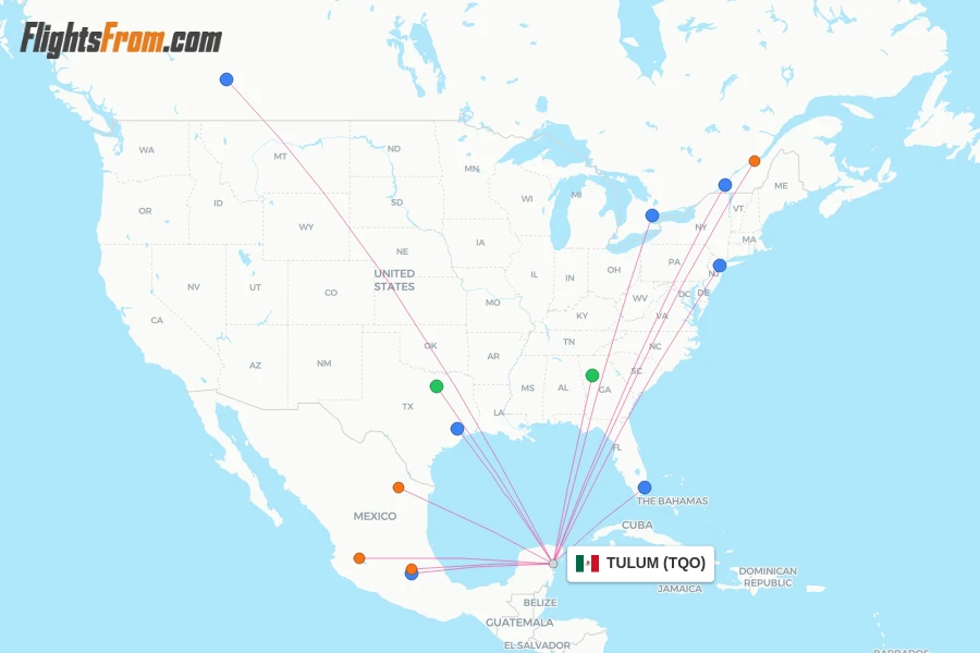 TULUM flight map