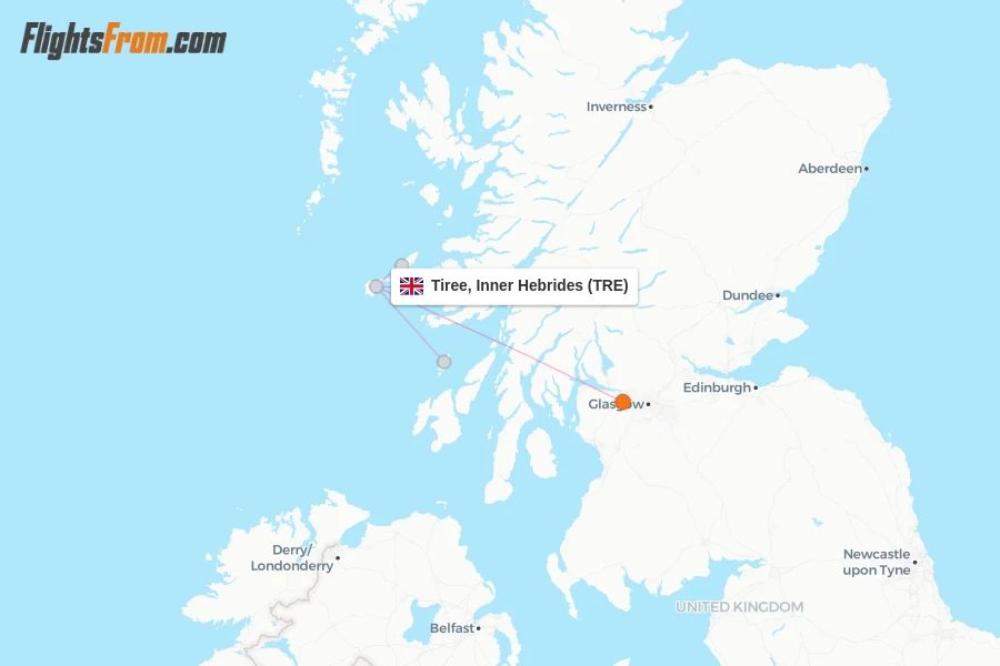 Tiree, Inner Hebrides flight map