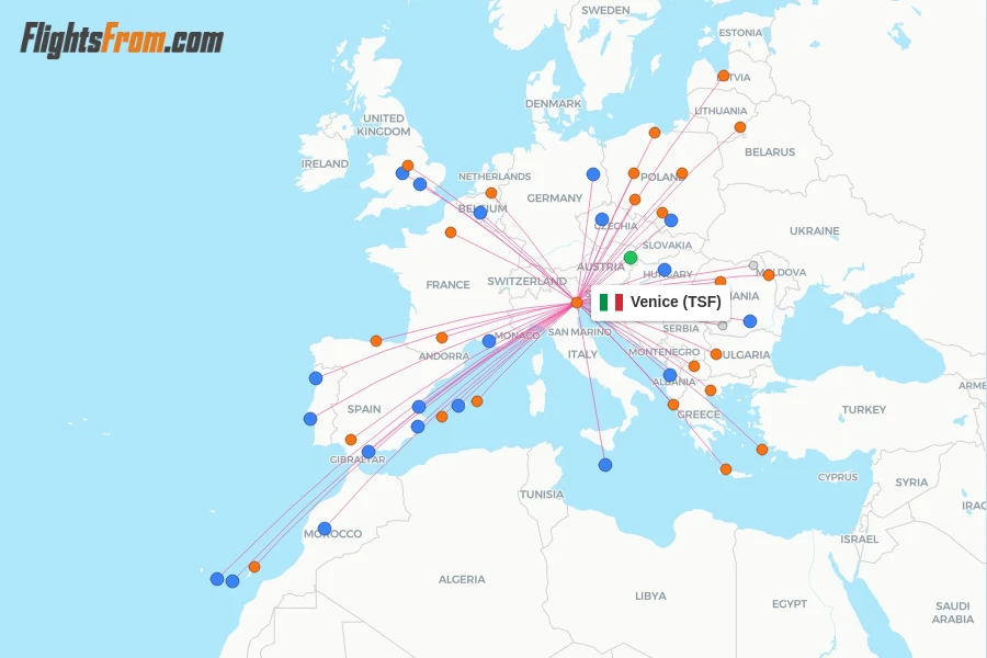 Venice flight map