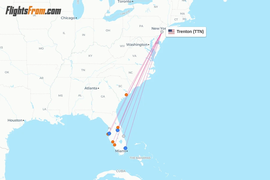 Trenton flight map