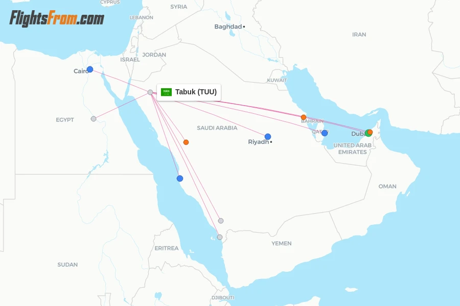 Tabuk flight map