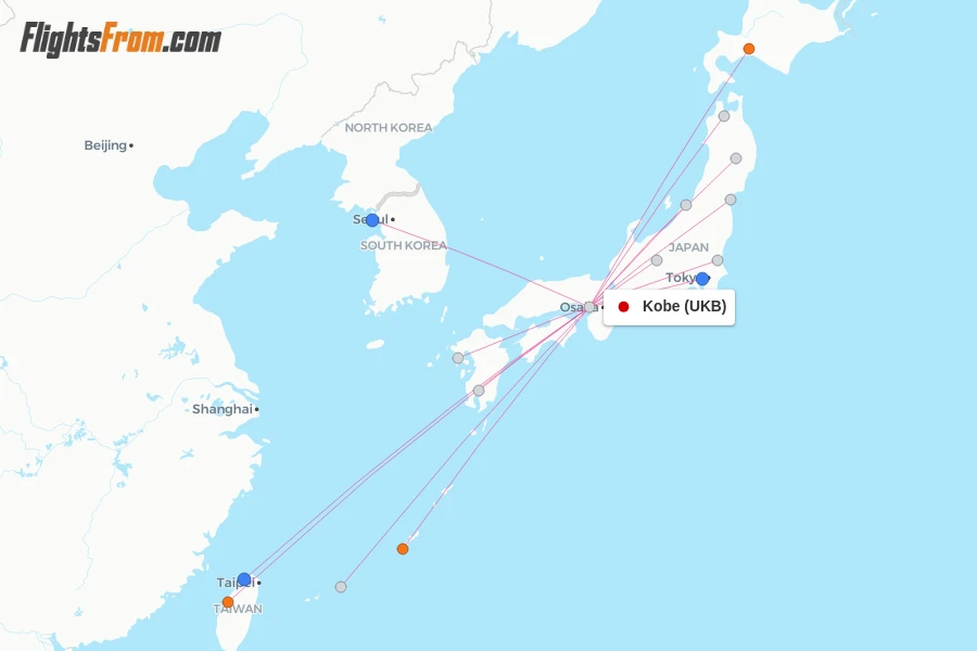 Kobe flight map