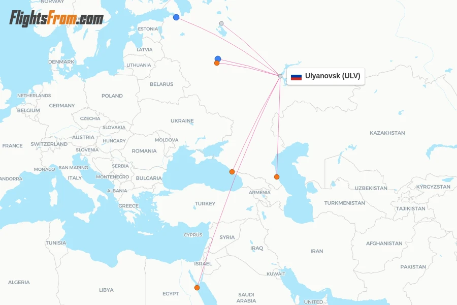 Ulyanovsk flight map