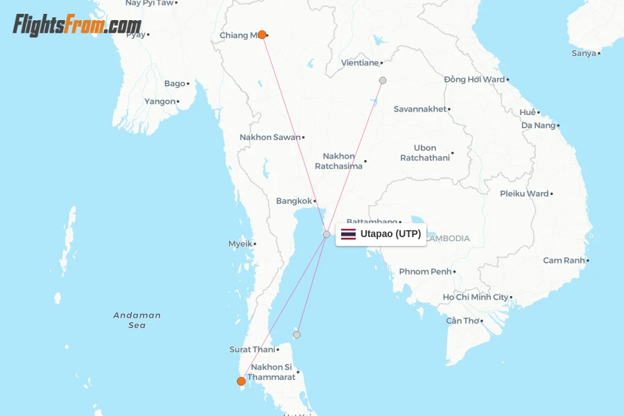 Utapao flight map