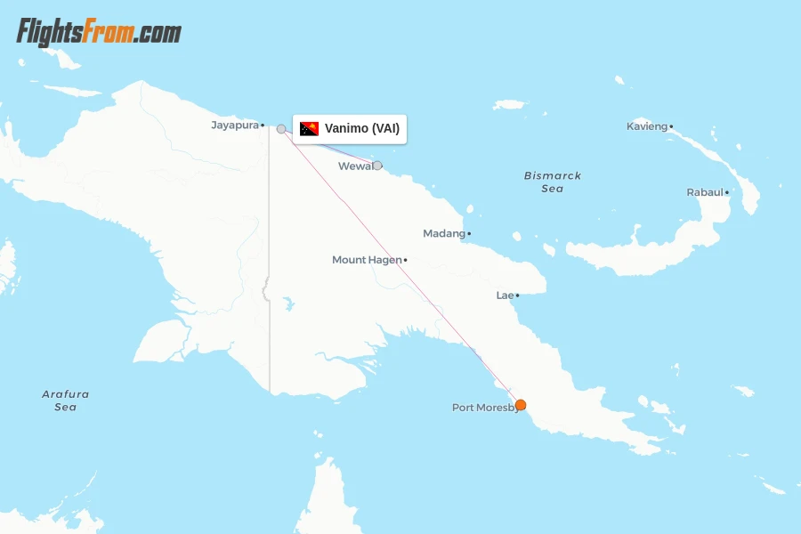 Vanimo flight map