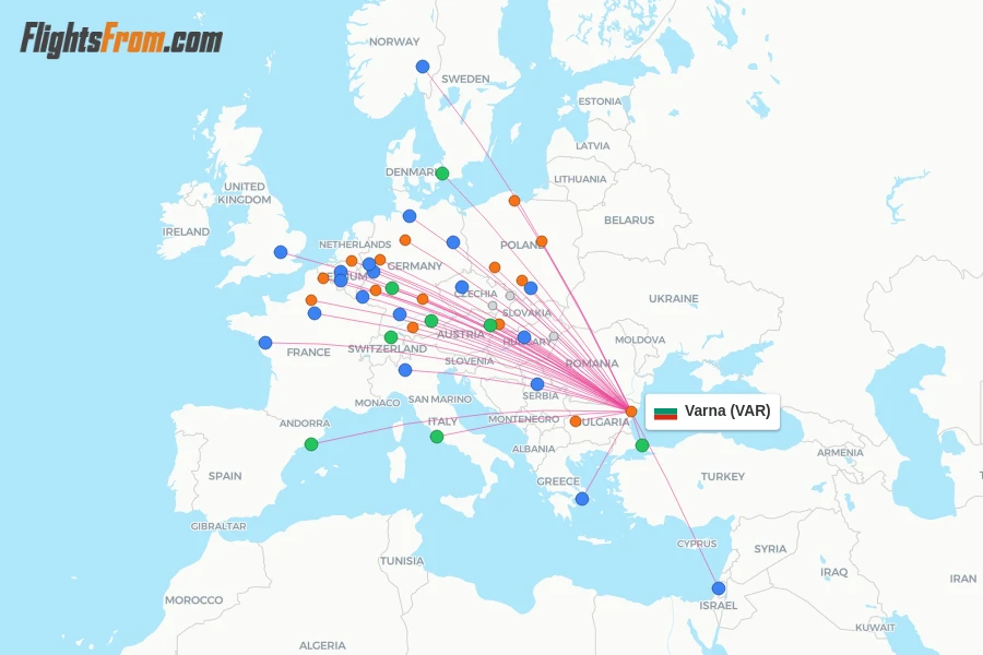 Varna flight map