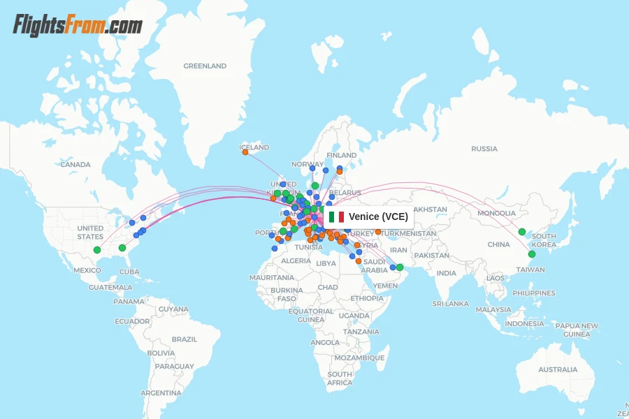 Venice flight map