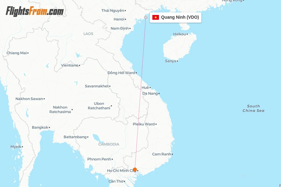 Quang Ninh flight map