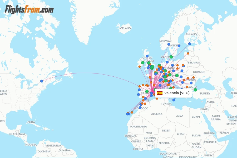 Valencia flight map