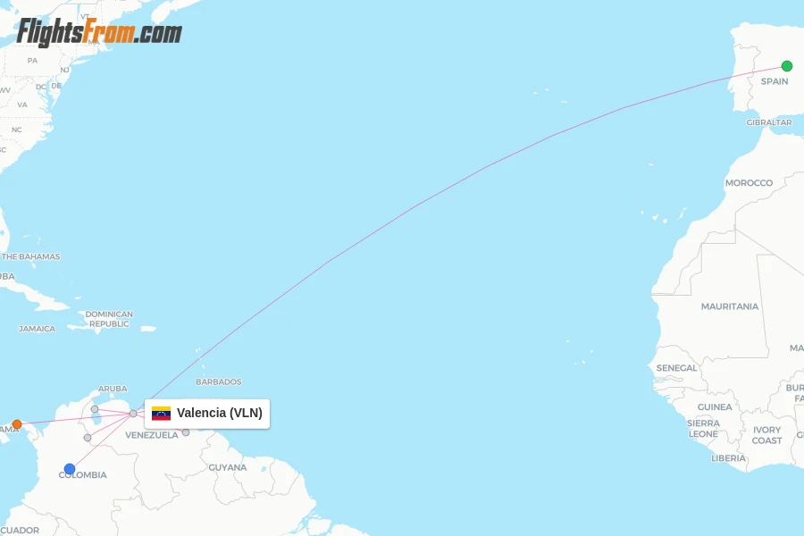 Valencia flight map